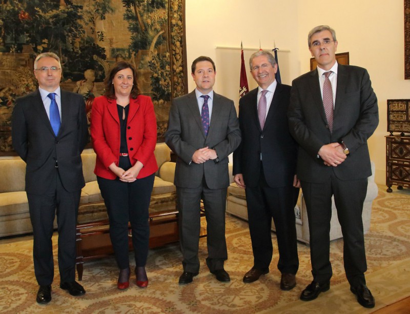 La reunin de Jos Luis Lpez de Silanes con el presidente de Castilla-La Mancha, Emiliano Garca-Page y con la consejera de Economa...
