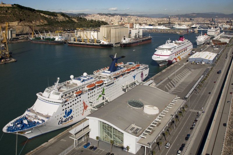 Imagen area del puerto de Barcelona