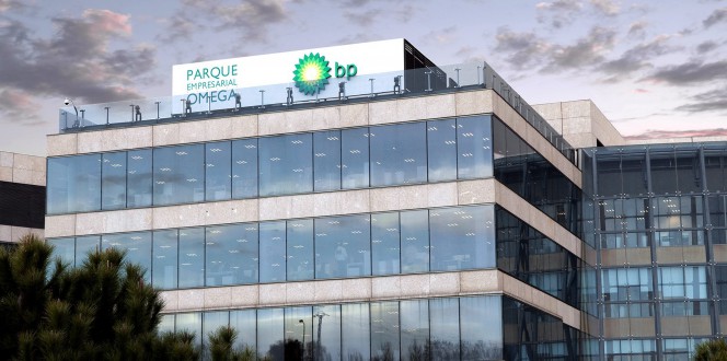 Imagen exterior de la sede de BP en Espaa, ubicada en la localidad madrilea de Alcobendas