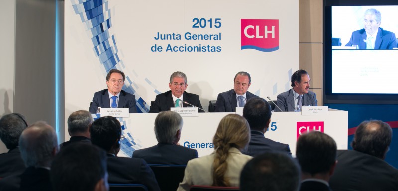 Imagen de la rueda de prensa previa a la Junta General de Accionistas de CLH, celebrada el 29 de junio en la sede de la compaa...