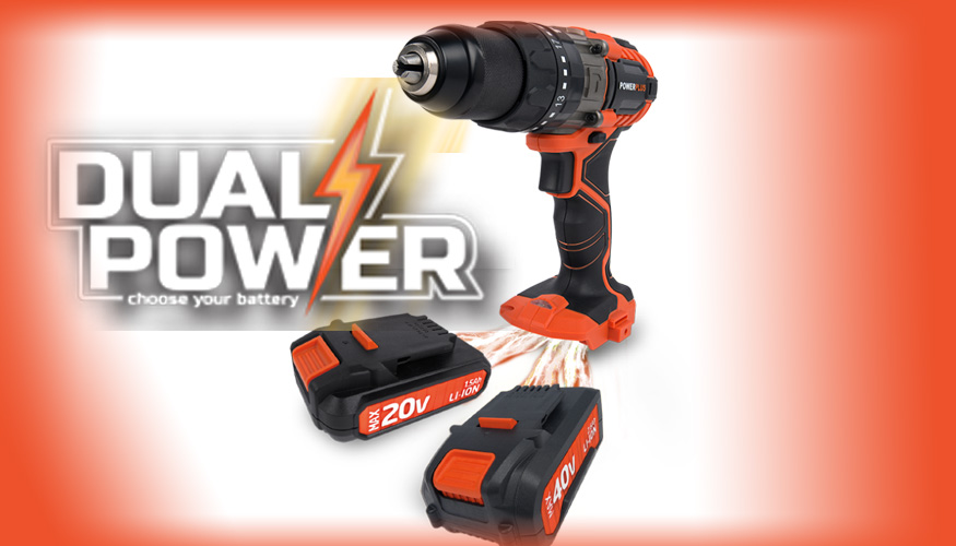 Las herramientas Dual Power pueden cargar indistintamente las bateras de 20 y 40 V