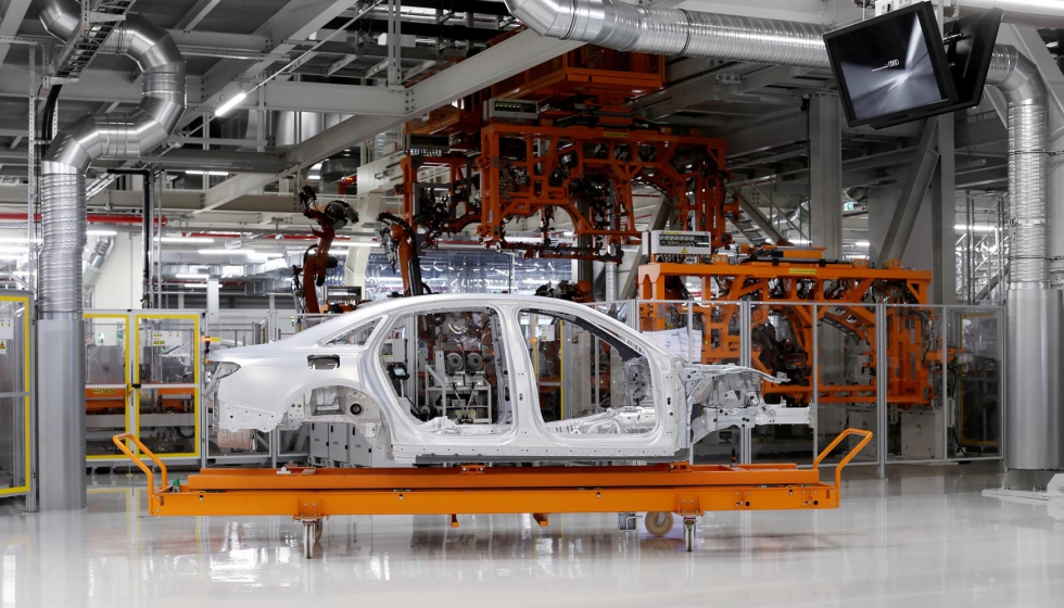 Audi fabrica la carrocera Space Frame del nuevo A8 en unas instalaciones de reciente construccin en la factora de Neckarsulm...