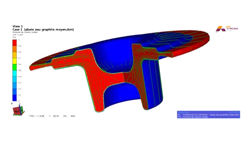 Fig. 9. Contacto del material con la matriz y lnea de flujo