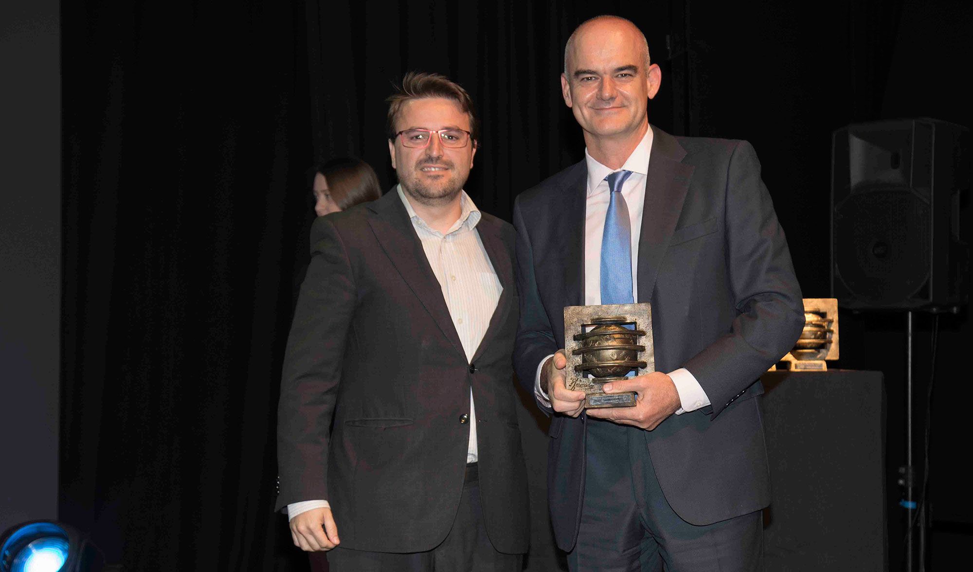 Pedro Fernndez de Crdoba, director de Marketing de Dell EMC Espaa acudi a recoger el galardn como ganador en el apartado de solucin para el CPD...