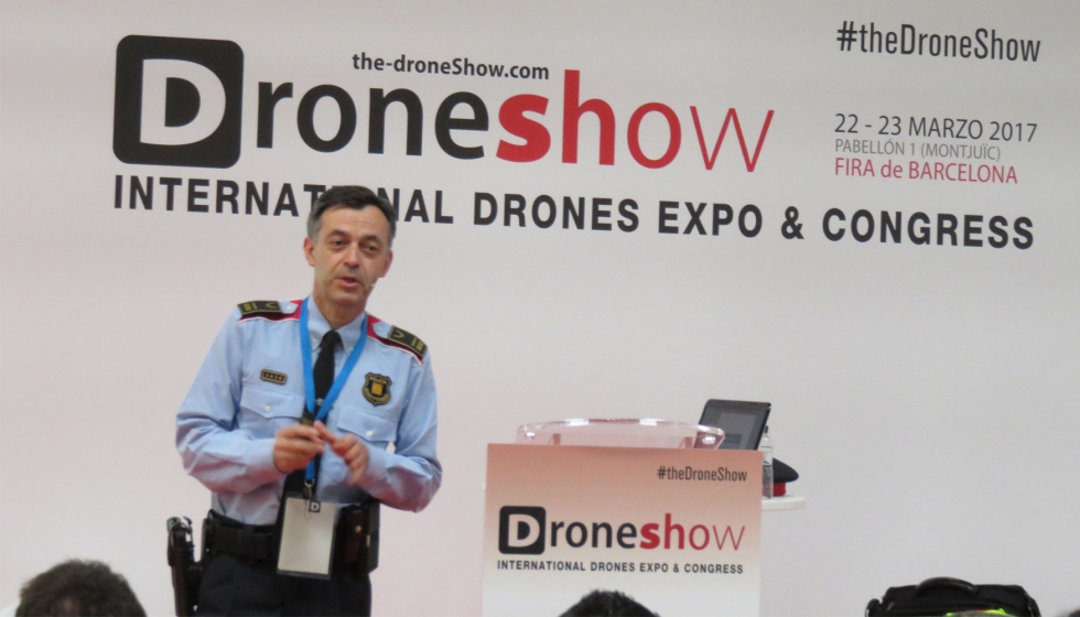 Joaquim Bayarri Nogueras, jefe de la divisin de transportes de los Mossos dEsquadra, durante la ponencia Los drones y la seguridad ciudadana...