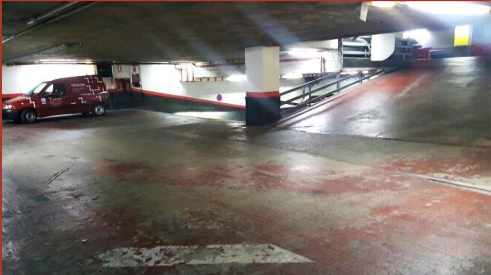 Estado inicial de las rampas del parking del centro comercial