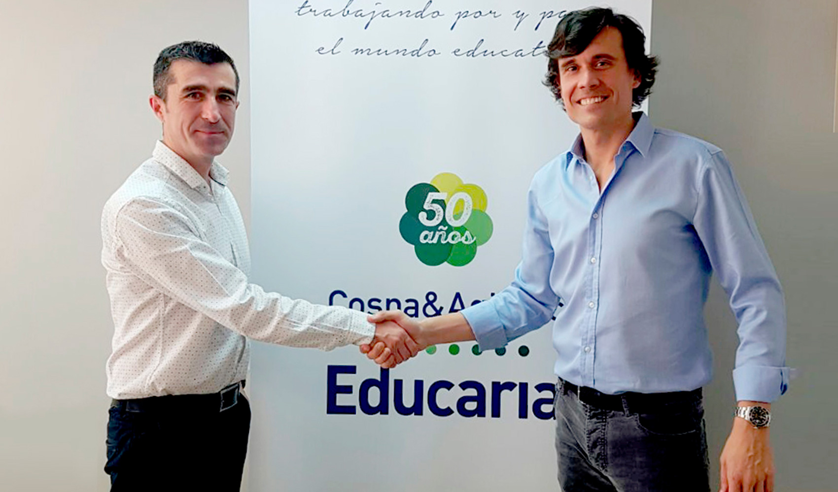 scar Jimnez, director de ISVs de Sage Espaa (izq), y el director general de Educaria Espaa, Cristian Martn