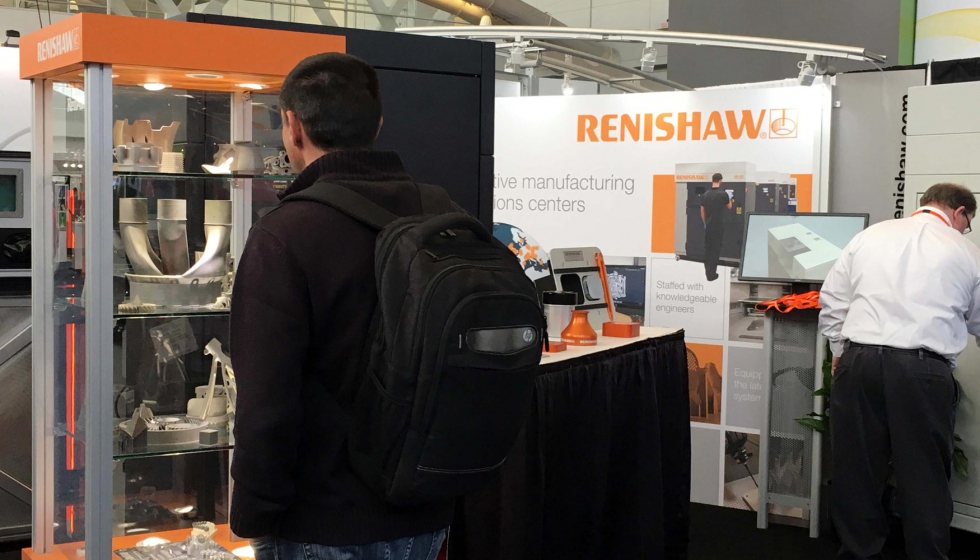 El stand de Renishaw mostraba algunas piezas realizadas con su tecnologa de sinterizado lser