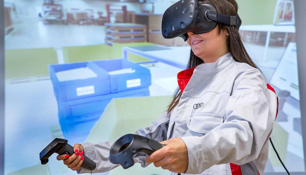 En el Audi Summit se puede comprobar la posibilidad de utilizar la realidad virtual para la formacin en el rea de logstica...