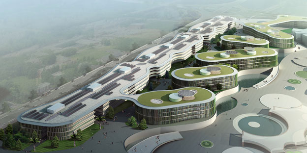 Aspecto del futuro parque empresarial Post-Expo de Zaragoza