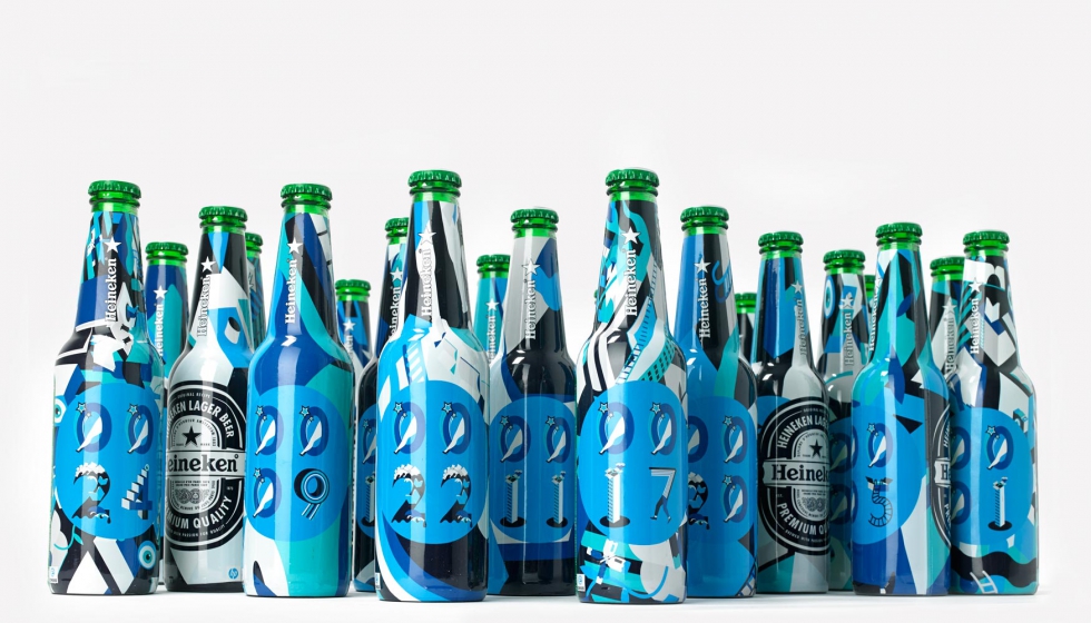 Dos mil botellas de Heineken exclusivas que se distribuyeron en la paada edicin de Interpack