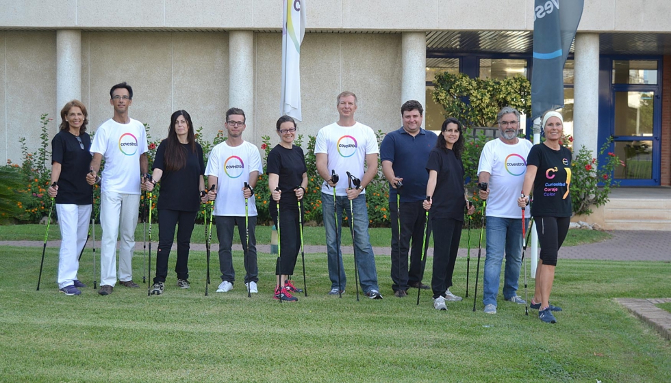 Andrea Firenze, director general de Covestro en Espaa, en el centro en una de las actividades del Safety Day