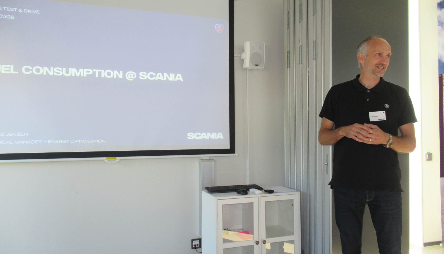 Anders Jensen, director tcnico de Scania para la optimizacin de la energa, durante su presentacin