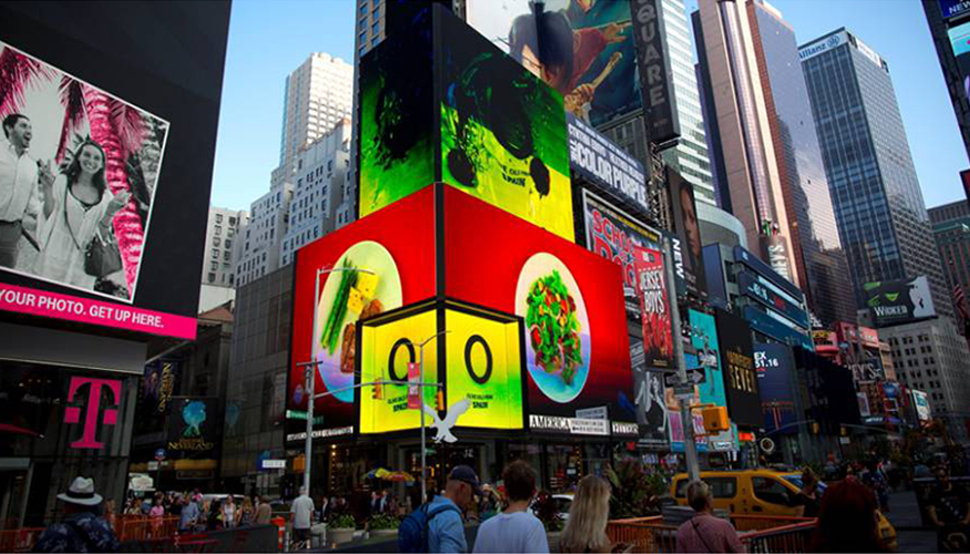 Imagen del aceite de oliva en Times Square, Nueva York