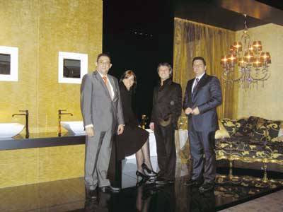 Antonio Romero, Elisabetta Bono, Gian Luca Gessi and Paolo Giroldi in the demonstration room