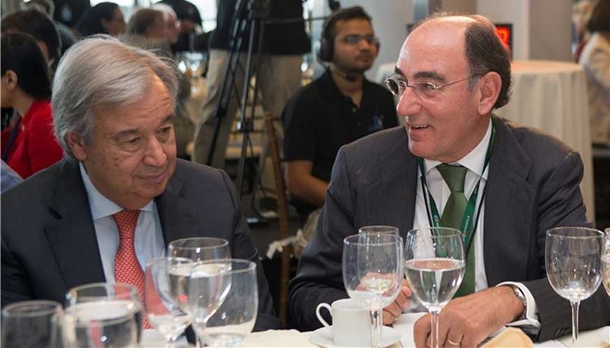 Antonio Guterres (izquierda) e Ignacio Galn, en la ONU