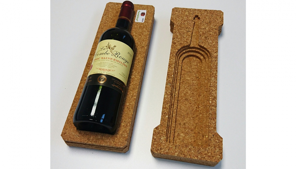 Embalaje innovador en corcho para botella de vino