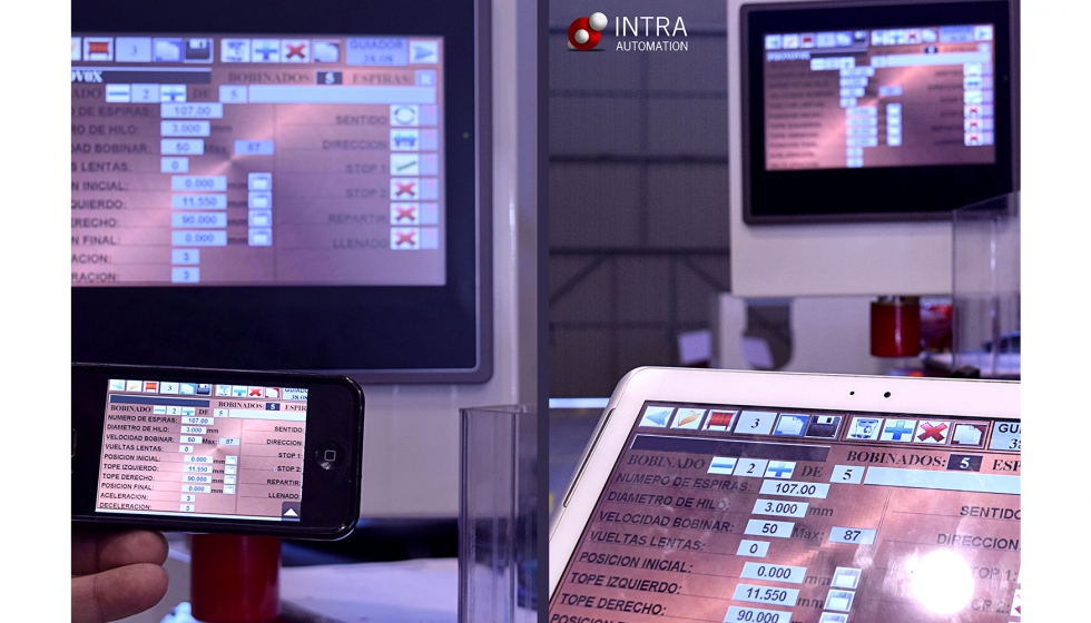 Una tableta y un Smartphone funcionando de modo paralelo a la terminal HMI de KITE