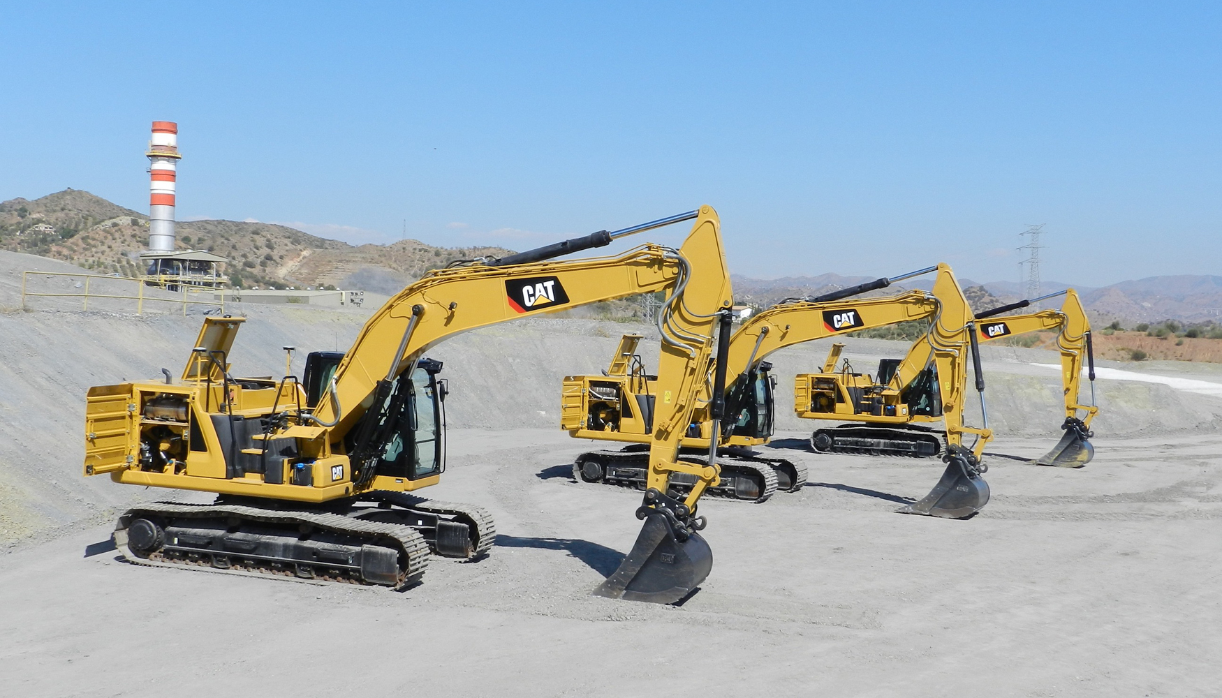 Exposicin de las tres nuevas excavadoras de cadenas de Caterpillar para el segmento de las 20 toneladas