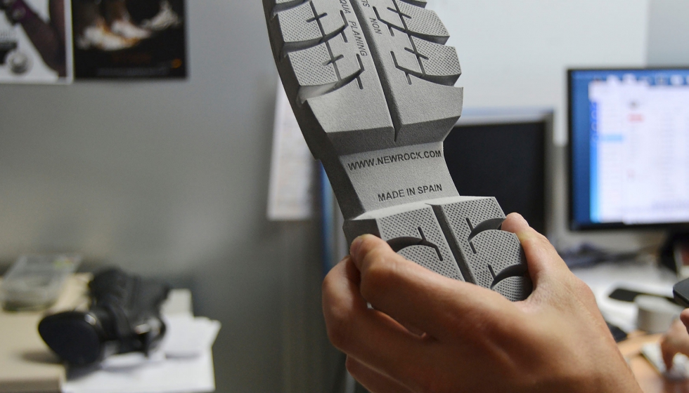 Suela de calzado New Rock fabricado con la impresora 3D HP Jet Fusion