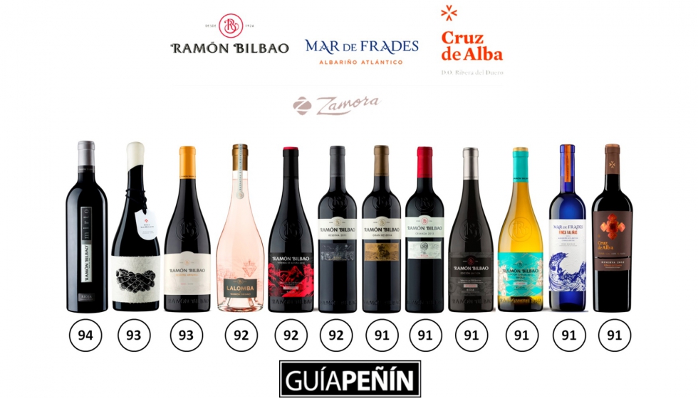 Los 12 vinos puntuados por encima de los 90 puntos estarn presentes en el XVIII Saln de los Mejores Vinos de Espaa que se celebra el lunes 23 y...