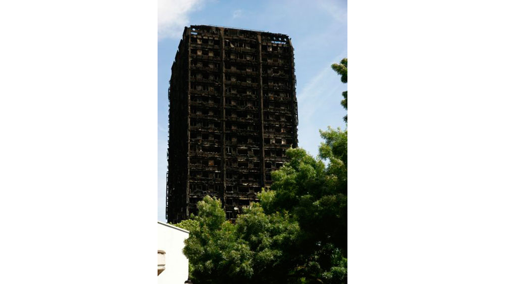 Imagen de la Torre Grenfell, en Londres, tras el incendio que tuvo lugar el pasado mes de junio