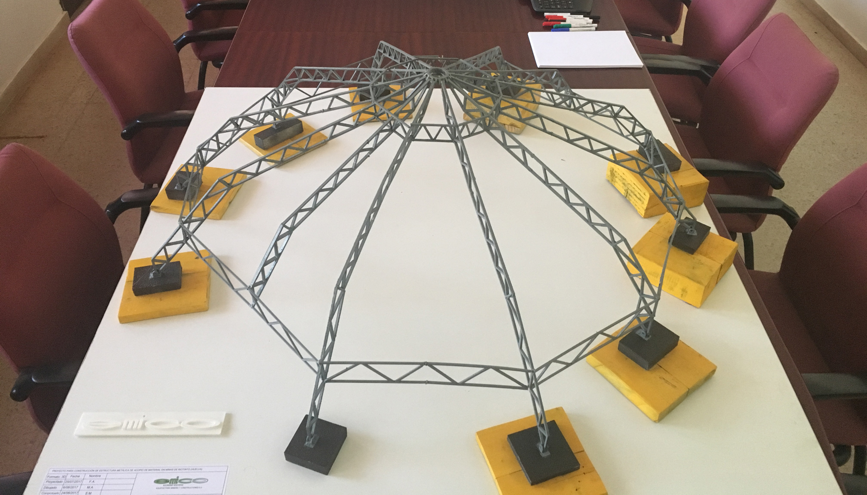 Estructura proyectada por Emico para la cobertura de acopio de una cinta transportadora de Atalaya