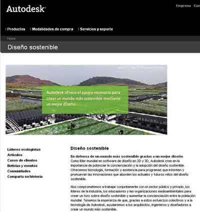 Sitio web Centro de Sostenibilidad de Autodesk