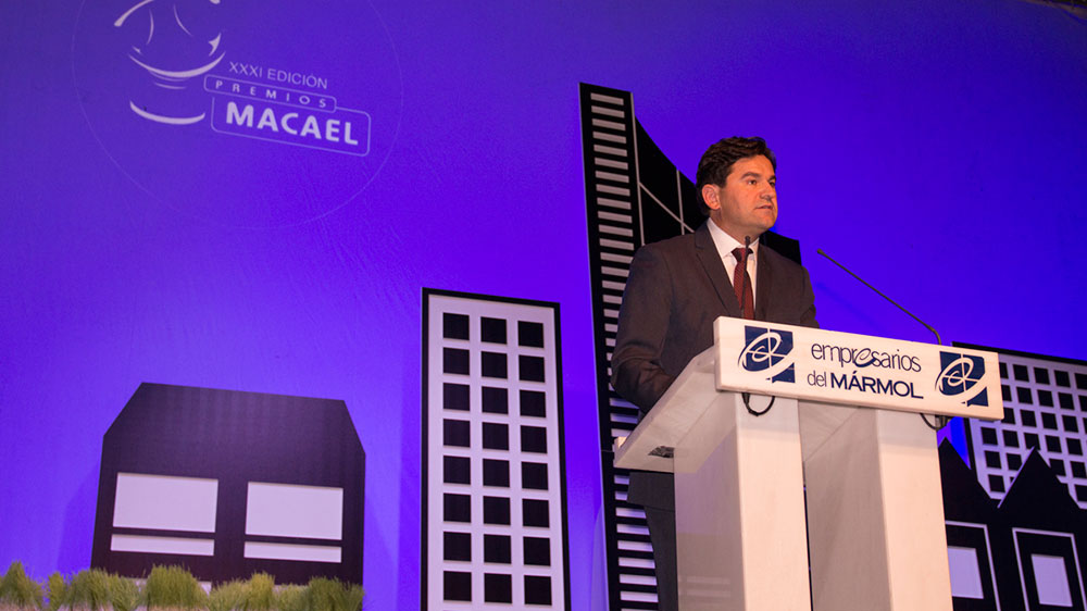 Antonio Snchez, presidente de AEMA, durante su discurso de inauguracin