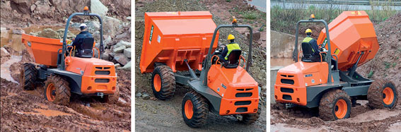 The dump trucks D 1000 AP/APG incorporates a 105 HP Kubota diesel engine