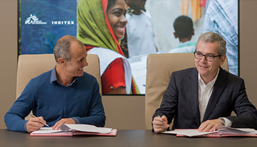 El presidente de Inditex, Pablo Isla, y el director general de MSF en Espaa, Joan Tubau, han firmado el acuerdo