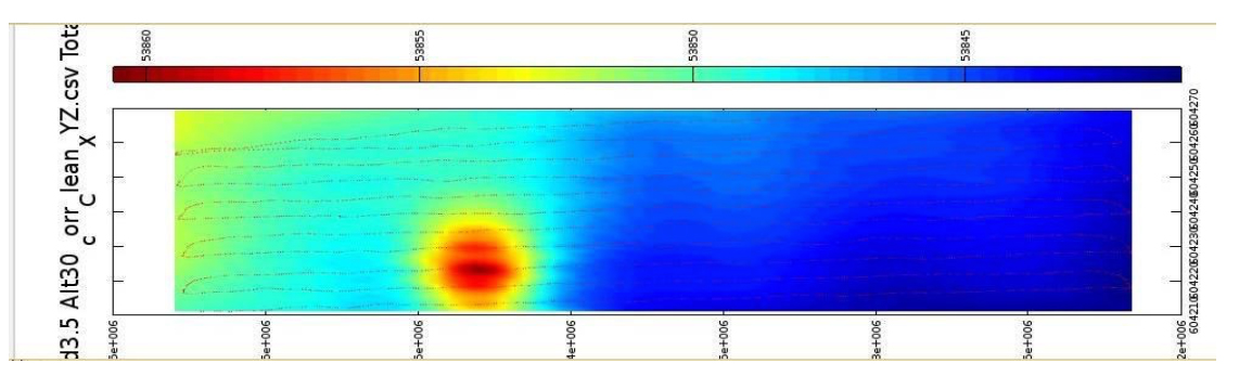 Figura 7. El mapa magntico muestra una anomala