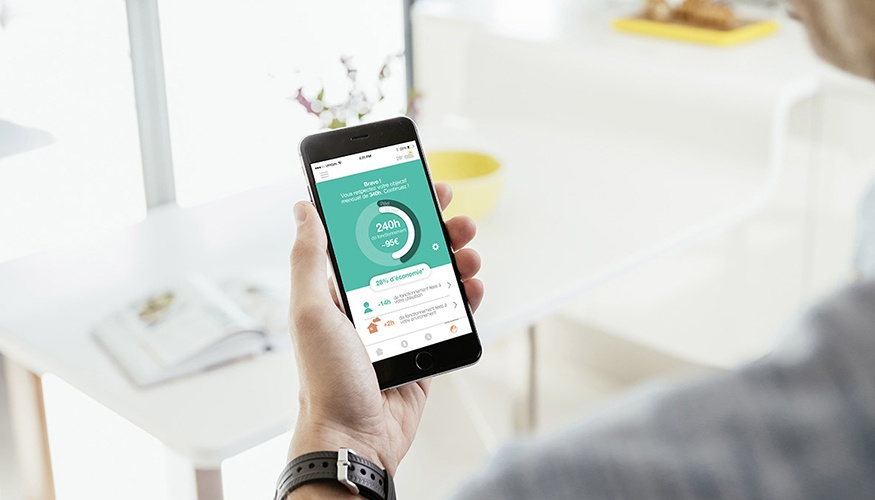 La aplicacin 'Termostato conectad Somfy' permite regular el termostato desde el Smartphone