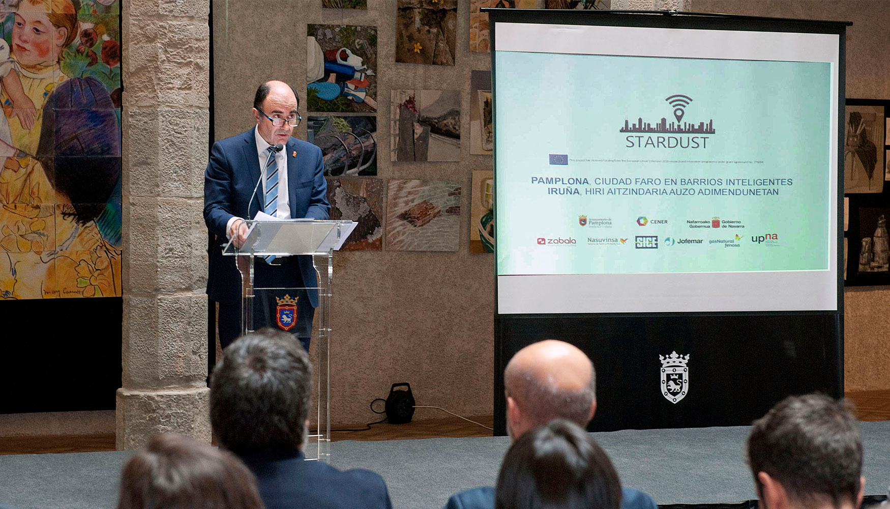 El vicepresidente de Desarrollo Econmico del gobierno de Navarra, Manu Ayerdi en la presentacin del proyecto europeo Stardust...