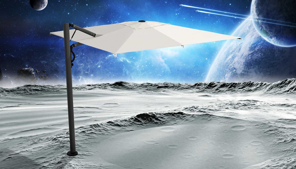 Astro es un parasol con brazo lateral