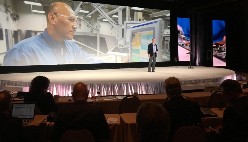 Blake Moret, presidente y CEO de Rockwell Automation, en su intervencin en Automation Fair 2017