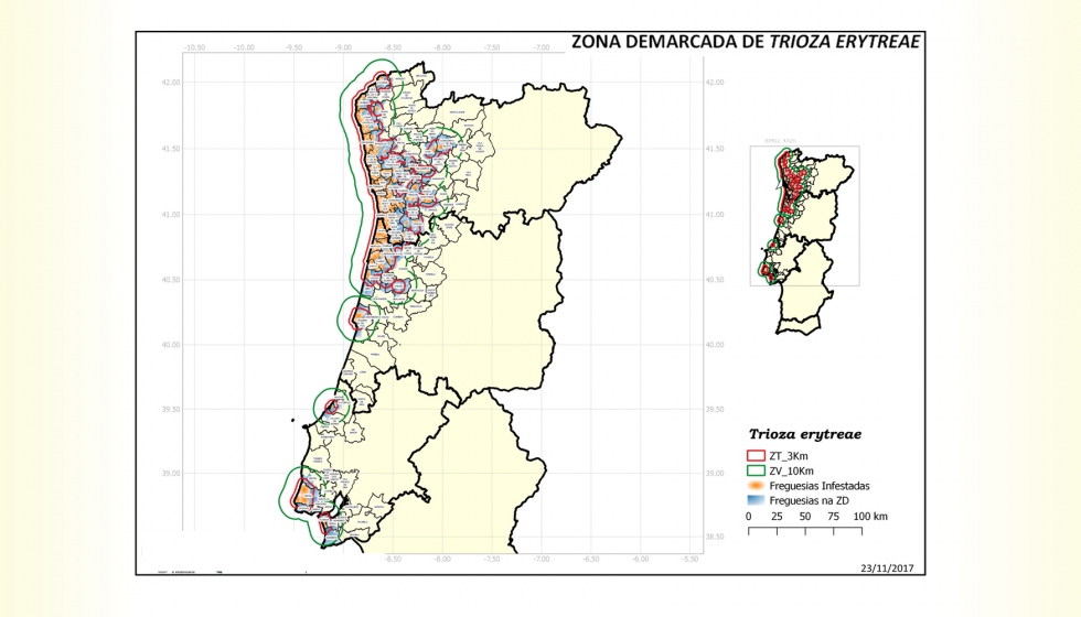El vector del Huanglonbing est presente en zonas citrcolas prximas a Lisboa, a slo 190 km de las de Huelva