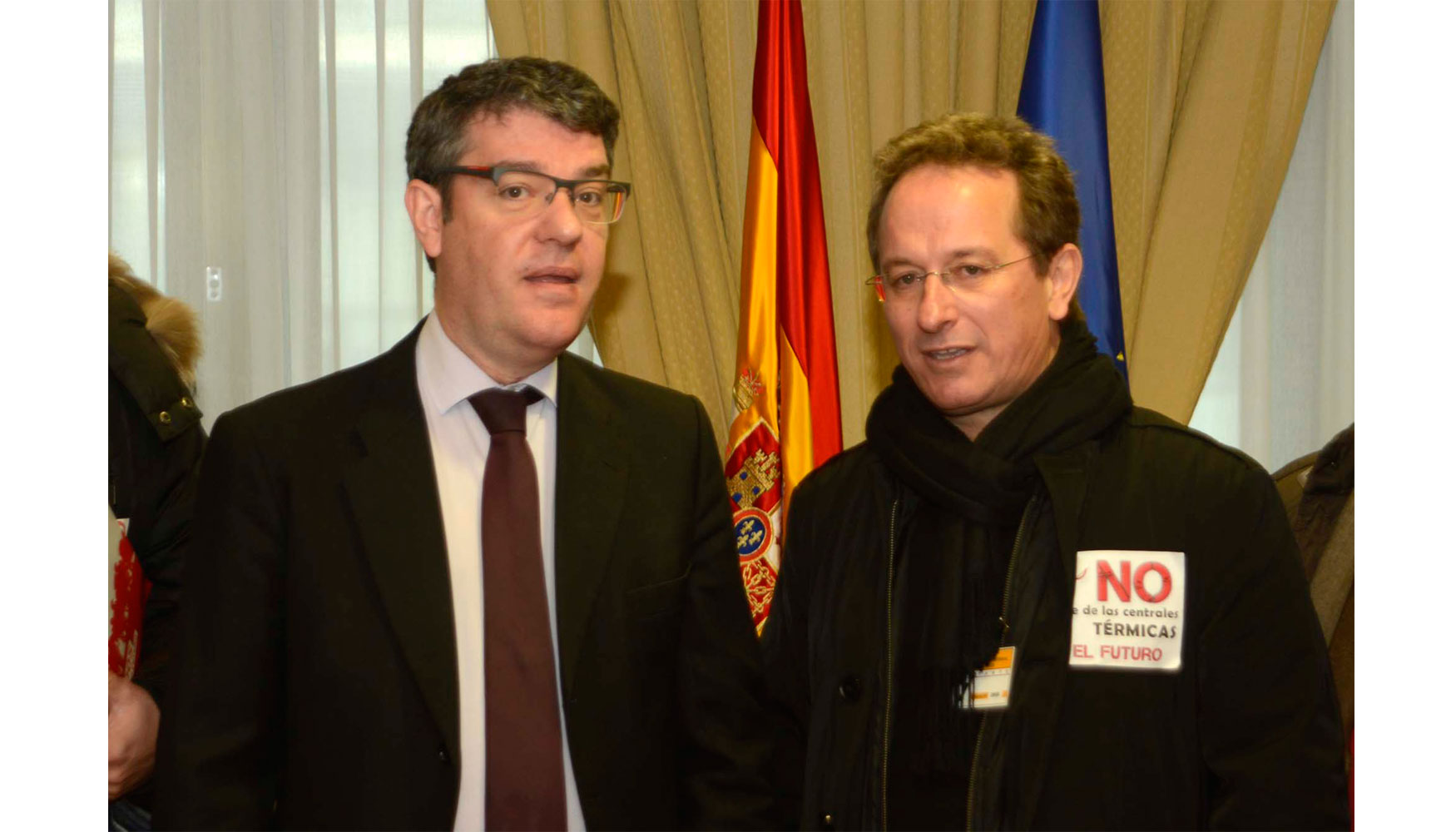 El Ministro, lvaro Nadal, junto con el representante de la organizacion sindical UGT
