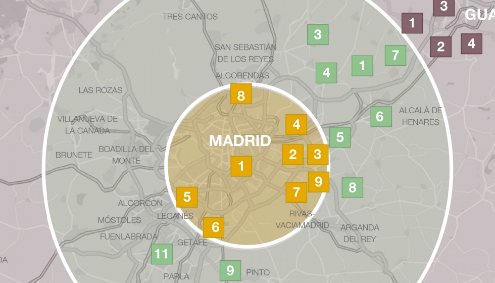 Distribucin de las zonas industriales y logsticas de Madrid segn Knight Frank...