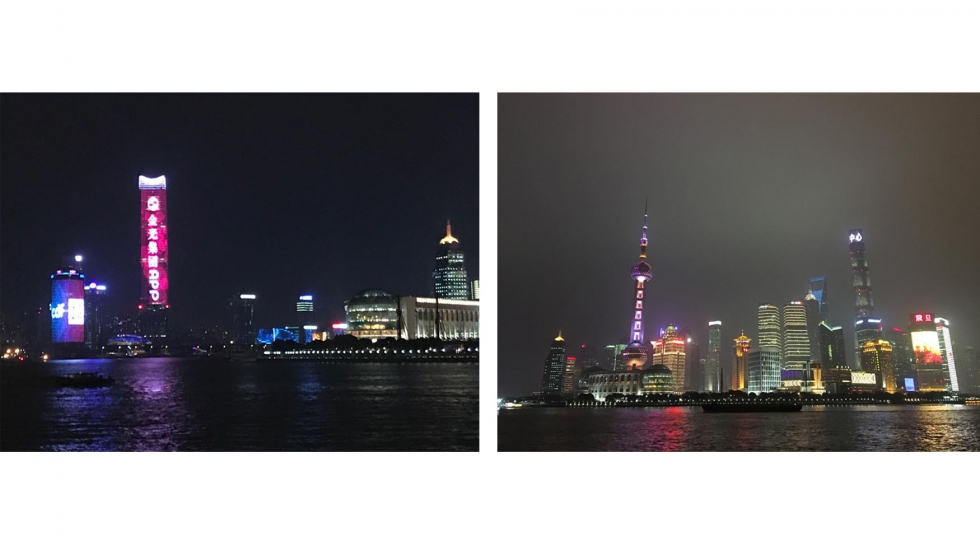 Desde el famoso The Bund de Shanghi, puede verse el edificio corporativo de APP...