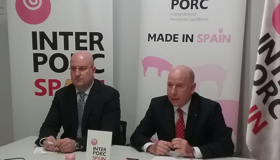 A la derecha Alberto Herranz, director de Interporc, durante la rueda de prensa