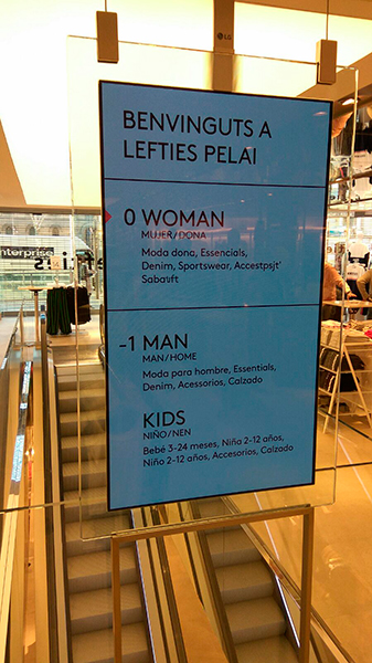 La nueva tienda Lefties en Barcelona ha apostado por una sealtica de ltima generacin