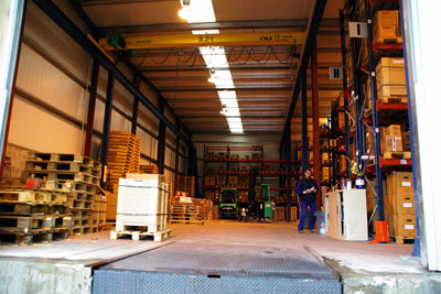 Vista del muelle de carga de la empresa