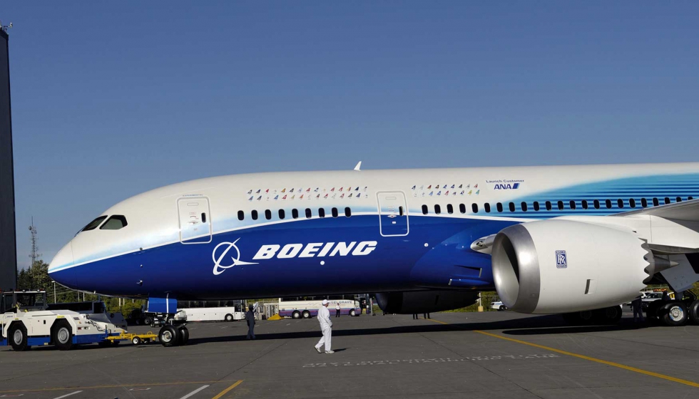 El Boeing 787 Dreamliner es el primer avin comercial en tener una una pieza de titanio estructural impresa en 3D. Foto: Boeing...