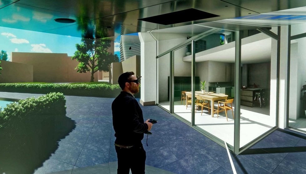 Sala Avalon de realidad virtual en el Reynaers Campus