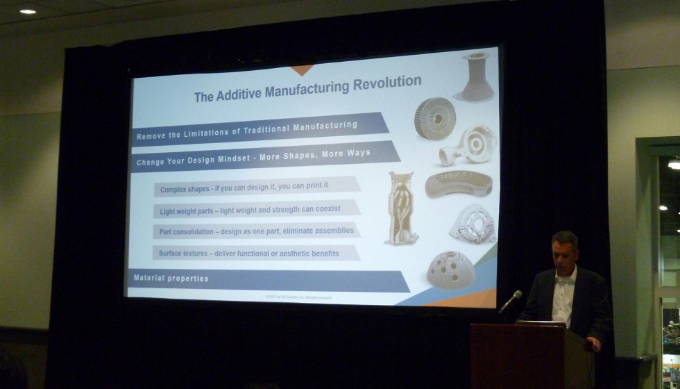 Roy Sterenthal, vicepresidente de Software de 3D Systems, destac la revolucin que supone la fabricacin aditiva en el mundo de la fabricacin...