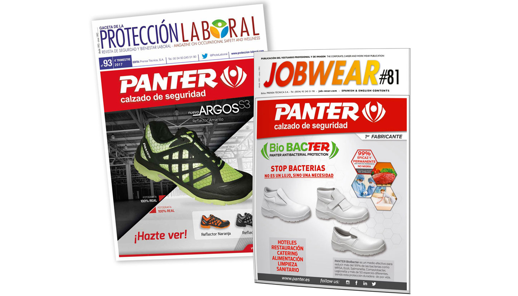 Portadas de las revistas Gaceta de la Proteccin Laboral y Job Wear. 