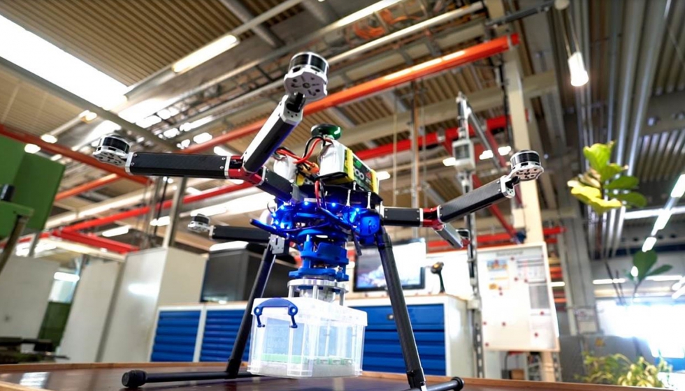 Con los nuevos grippers para drones, Rhm muestra lo que ser posible en el futuro en logstica dentro de la planta