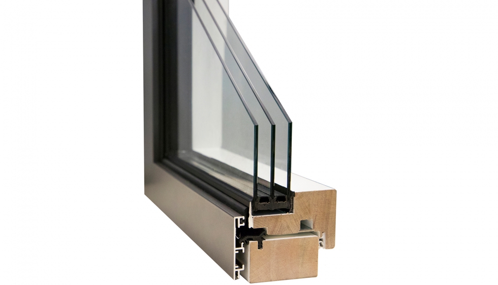 Secciones delgadas para ventanas de estructura integral con cristales pegados