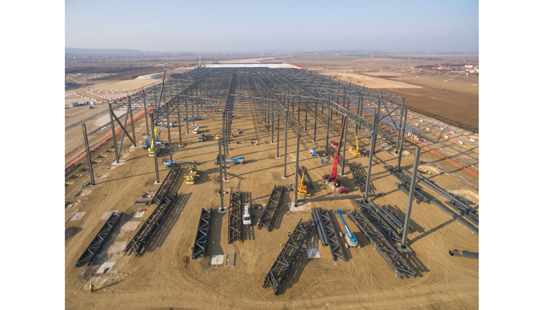 Vista area de las obras de construccin de la nueva planta de Jaguar/Land Rover en Eslovaquia